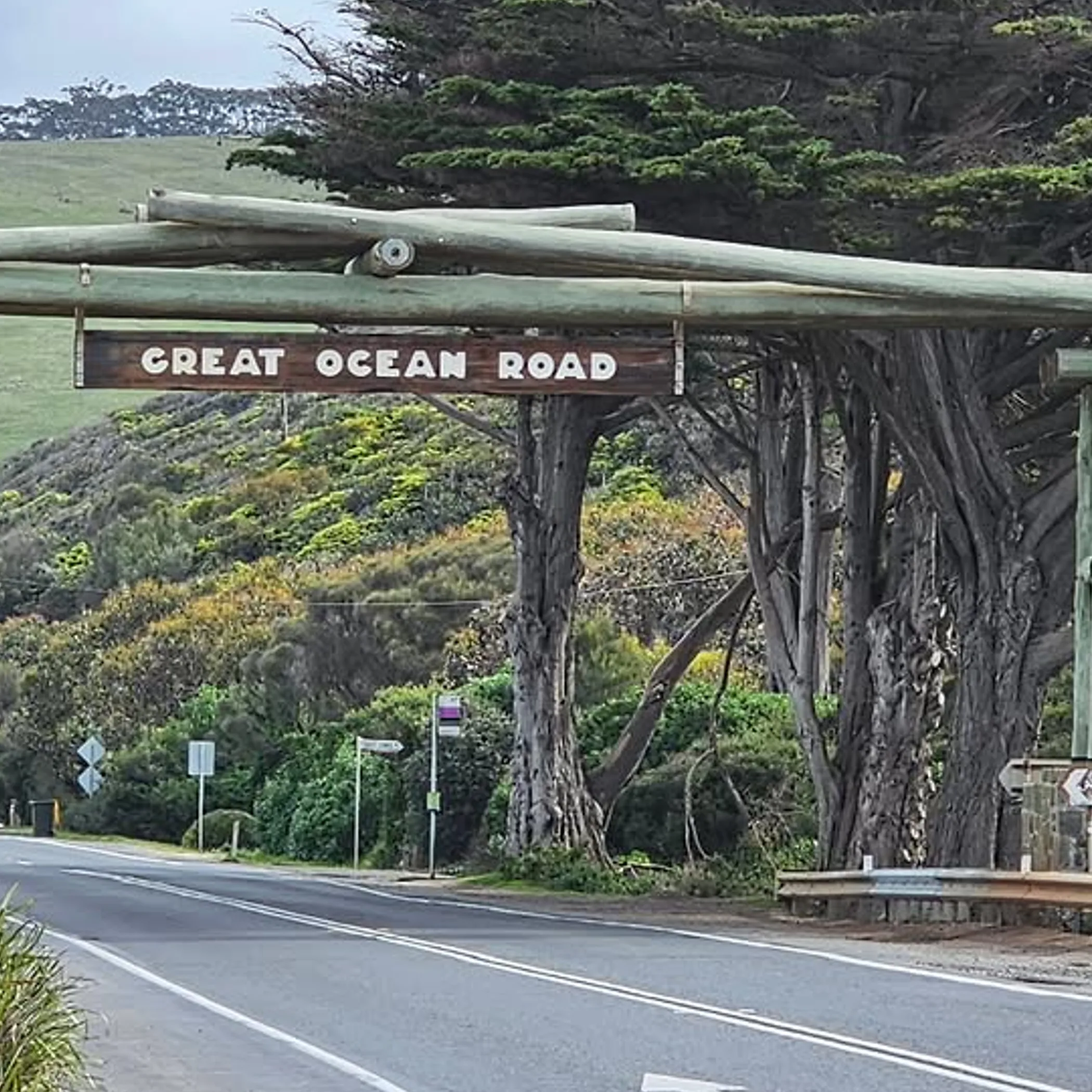 great ocean road with roadside signage