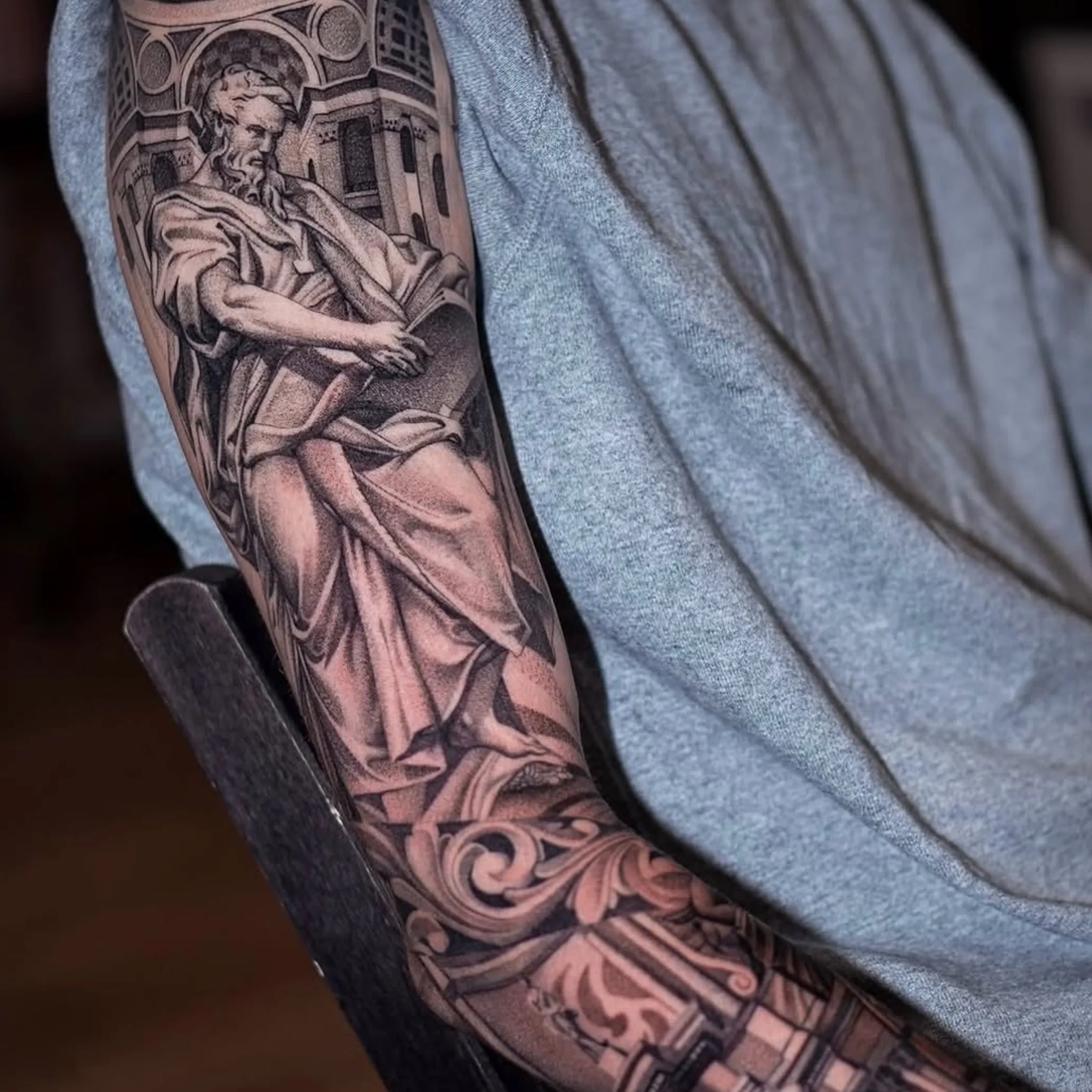 fresh tattoo in close-up detail